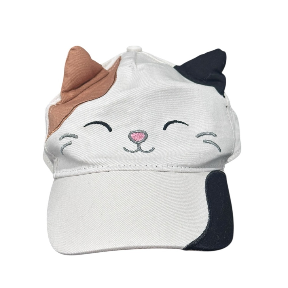 Squishmallows Cameron Cute Cat Ear Cap Hat - White and Black Kids size‎